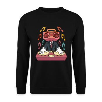 DJ Musik Discjockey - Unisex Pullover - Schwarz - Vorne - Alina (178cm) & Michal (187cm)
