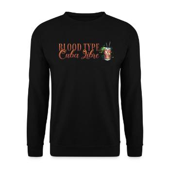 Groupe sanguin Cuba Libre Cocktail Barman - Sweat-shirt Unisexe - noir - Devant - Alina (178cm) & Michal (187cm)