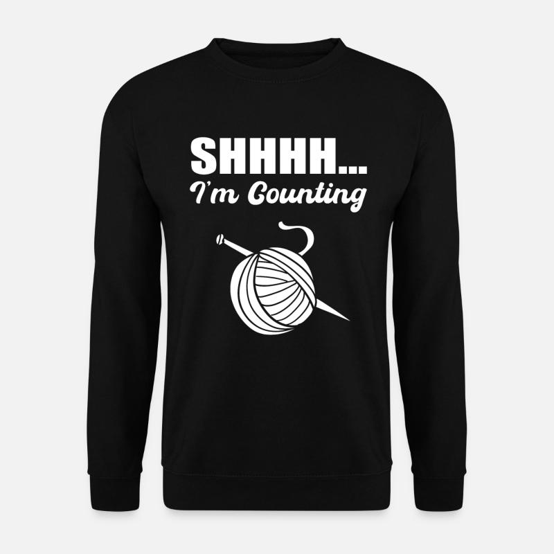 Shh... I'm Counting Häkeln - Unisex Pullover - Schwarz