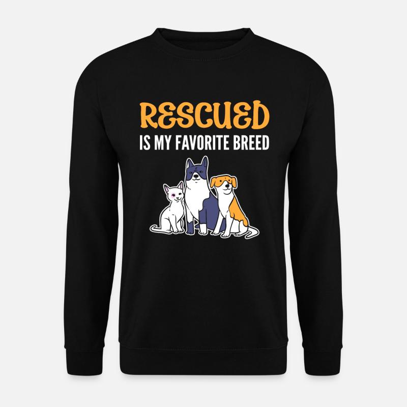 Rescued Is My Favorite Breed Hundebesitzer - Unisex Pullover - Schwarz