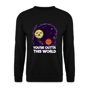 You're Outta This World Astrofotograph - Unisex Pullover - Schwarz - Vorne - Alina (178cm) & Michal (187cm)