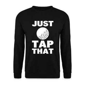 Just Tap That Golfspieler - Unisex Pullover - Schwarz - Vorne - Alina (178cm) & Michal (187cm)