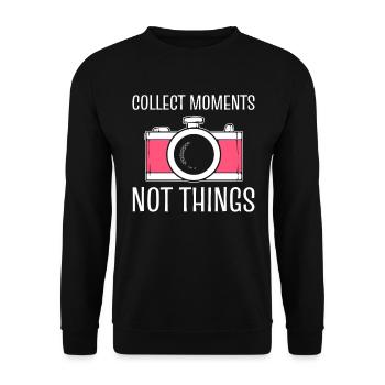 Collect Moments Not Things Fotograf - Unisex Pullover - Schwarz - Vorne - Alina (178cm) & Michal (187cm)