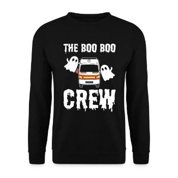 The Boo Boo Crew Krankenwagenfahrer - Unisex Pullover - Schwarz - Vorne - Alina (178cm) & Michal (187cm)