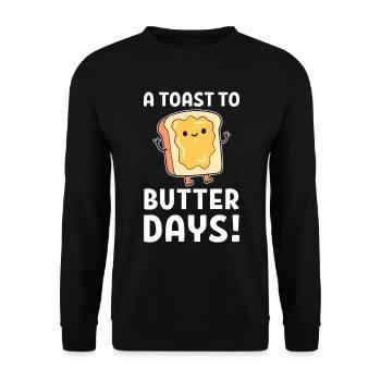 Butter Wortspiele Bäcker - Unisex Pullover - Schwarz - Vorne - Alina (178cm) & Michal (187cm)