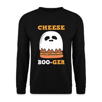 Lustiger Käse Burger Grillkoch - Unisex Pullover - Schwarz - Vorne - Alina (178cm) & Michal (187cm)