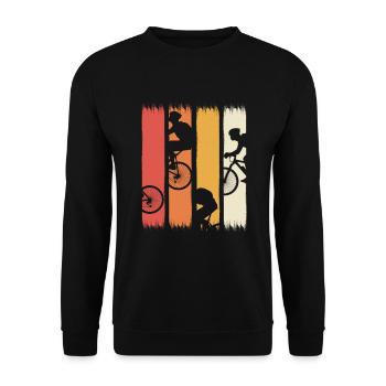 Mountainbiken Biker - Unisex Pullover - Schwarz - Vorne - Alina (178cm) & Michal (187cm)