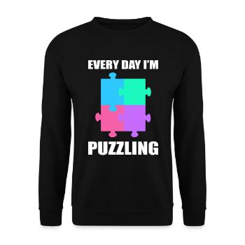 Every Day I'm Puzzling Dissektologe - Unisex Pullover - Schwarz - Vorne - Alina (178cm) & Michal (187cm)