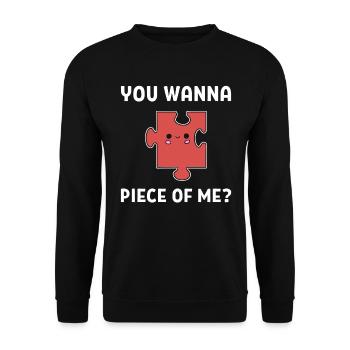 You Wanna Piece Of Me? Brettspielliebhaber - Unisex Pullover - Schwarz - Vorne - Alina (178cm) & Michal (187cm)