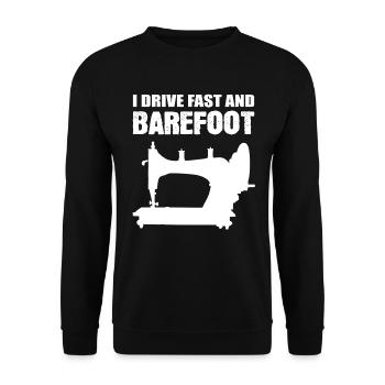 I Drive Fast And Barefoot Schneider - Unisex Pullover - Schwarz - Vorne - Alina (178cm) & Michal (187cm)