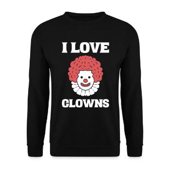 I Love Clowns Entertainer - Unisex Pullover - Schwarz - Vorne - Alina (178cm) & Michal (187cm)
