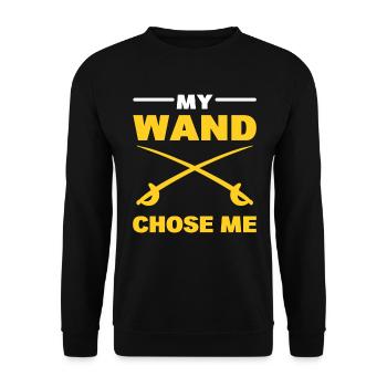 My Wand Chose Me Schwertkämpfer - Unisex Pullover - Schwarz - Vorne - Alina (178cm) & Michal (187cm)