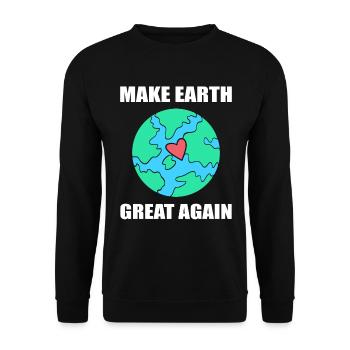 Make The Earth Great Again Naturliebhaber - Unisex Pullover - Schwarz - Vorne - Alina (178cm) & Michal (187cm)