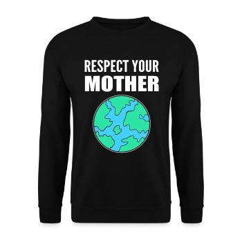 Respect Your Mother Ökologe - Unisex Pullover - Schwarz - Vorne - Alina (178cm) & Michal (187cm)