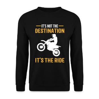 It's Not The Destination It's The Ride Motorrad - Unisex Pullover - Schwarz - Vorne - Alina (178cm) & Michal (187cm)