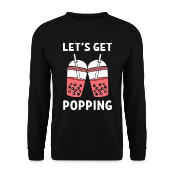 Let's Get Popping Tee mit Milch - Unisex Pullover - Schwarz - Vorne - Alina (178cm) & Michal (187cm)