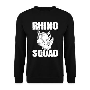 Rhino Squad Zoologe - Unisex Pullover - Schwarz - Vorne - Alina (178cm) & Michal (187cm)