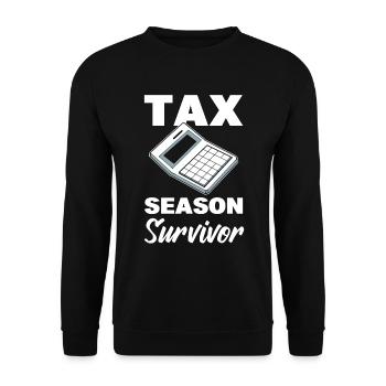 Tax Season Survivor Buchhalter - Unisex Pullover - Schwarz - Vorne - Alina (178cm) & Michal (187cm)