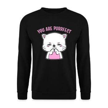 You Are Purrfect Katze Groomer - Unisex Pullover - Schwarz - Vorne - Alina (178cm) & Michal (187cm)