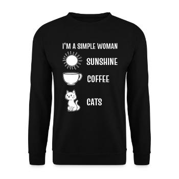 I'm A Simple Woman Haustiersitter - Unisex Pullover - Schwarz - Vorne - Alina (178cm) & Michal (187cm)