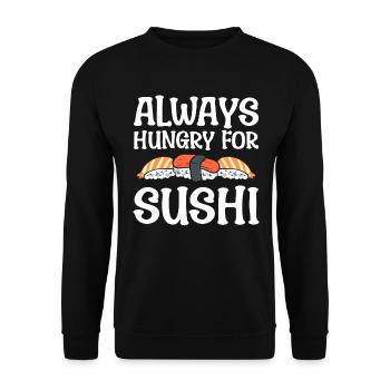 Sushi-Liebhaber Sushi-Enthusiast - Unisex Pullover - Schwarz - Vorne - Alina (178cm) & Michal (187cm)