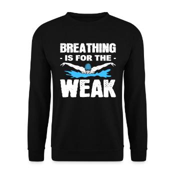 Breathing Is For The Weak Rettungsschwimmer - Unisex Pullover - Schwarz - Vorne - Alina (178cm) & Michal (187cm)