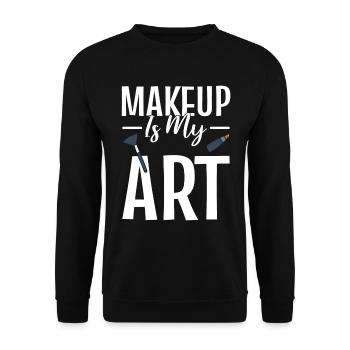 Makeup Is My Art Kosmetiker - Unisex Pullover - Schwarz - Vorne - Alina (178cm) & Michal (187cm)