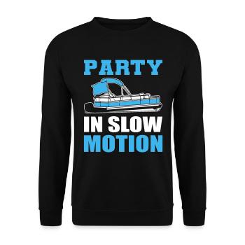 Party In Slow Motion Kapitän - Unisex Pullover - Schwarz - Vorne - Alina (178cm) & Michal (187cm)