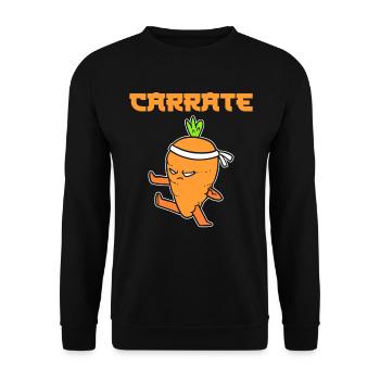Karotten Wortspiel Vegetarier - Unisex Pullover - Schwarz - Vorne - Alina (178cm) & Michal (187cm)