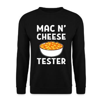 Lustiger Käse Wortspiel Käseexperte - Unisex Pullover - Schwarz - Vorne - Alina (178cm) & Michal (187cm)