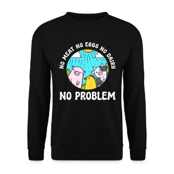 Tierliebhaber Veganer Aktivist - Unisex Pullover - Schwarz - Vorne - Alina (178cm) & Michal (187cm)