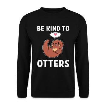 Be Kind To Otters Meeresbiologe - Unisex Pullover - Schwarz - Vorne - Alina (178cm) & Michal (187cm)