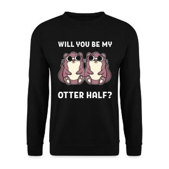 Will You Be My Other Half Zoologe - Unisex Pullover - Schwarz - Vorne - Alina (178cm) & Michal (187cm)