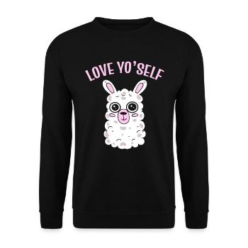 Love Yo'self Bauer - Unisex Pullover - Schwarz - Vorne - Alina (178cm) & Michal (187cm)