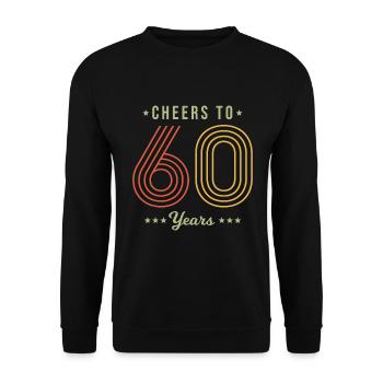 60th Birthday Vintage - Cheers to 60 Years - Unisex Sweatshirt - black - Front - Alina (178cm) & Michal (187cm)