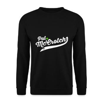 Pat McCrotch Funny Irish Name | St Patricks Day - Unisex Sweatshirt - black - Front - Alina (178cm) & Michal (187cm)