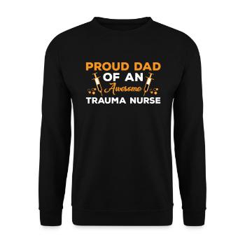 Stolze Trauma Krankenschwester Papa - Unisex Pullover - Schwarz - Vorne - Alina (178cm) & Michal (187cm)