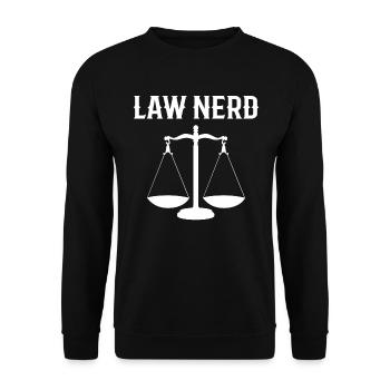 Law Nerd Jurastudent - Unisex Pullover - Schwarz - Vorne - Alina (178cm) & Michal (187cm)