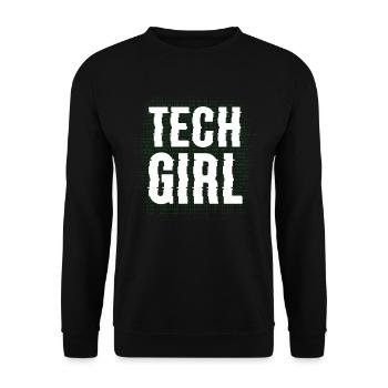 Tech Girl Programmiererin - Unisex Pullover - Schwarz - Vorne - Alina (178cm) & Michal (187cm)