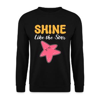 Shine Like The Star Aquaristin - Unisex Pullover - Schwarz - Vorne - Alina (178cm) & Michal (187cm)