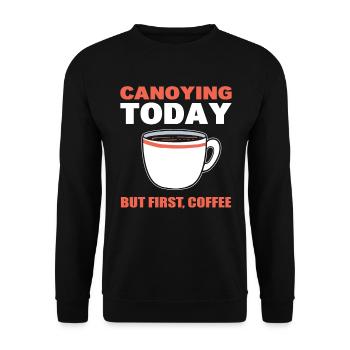 Canyoning Humor Feder - Unisex Pullover - Schwarz - Vorne - Alina (178cm) & Michal (187cm)