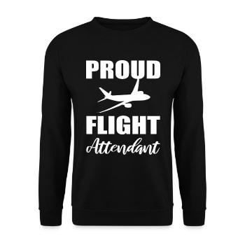 Stewardess Flugbegleiter Airline -Stewardess - Unisex Pullover - Schwarz - Vorne - Alina (178cm) & Michal (187cm)