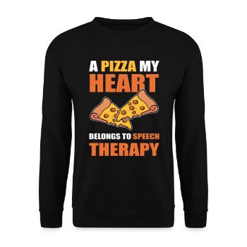 Pizza -Liebhaber Pizzabäcker - Unisex Pullover - Schwarz - Vorne - Alina (178cm) & Michal (187cm)