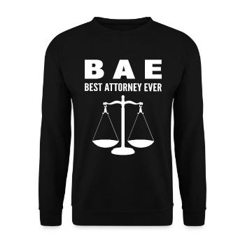 BAE Best Attorney Ever Rechtsanwalt - Unisex Pullover - Schwarz - Vorne - Alina (178cm) & Michal (187cm)
