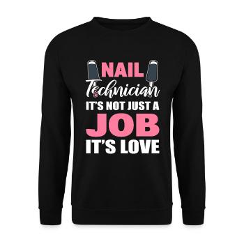 Lustige Nagelaussage Nagel-Techniker - Unisex Pullover - Schwarz - Vorne - Alina (178cm) & Michal (187cm)