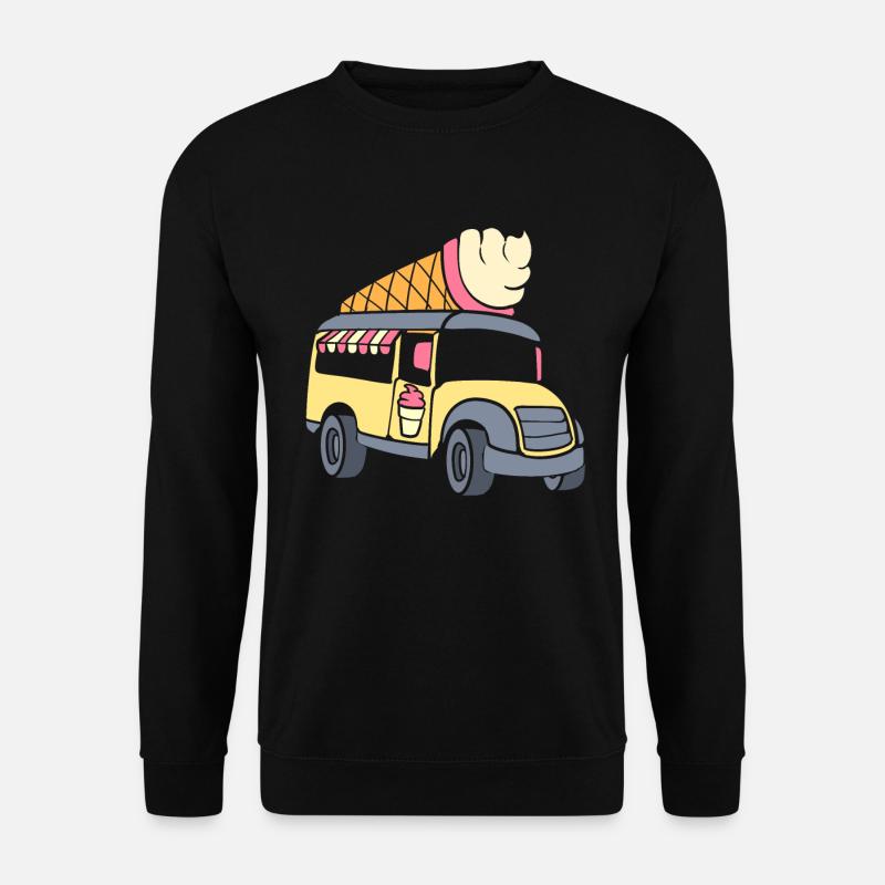 Rosa Eiswagen Eiscreme Scooper - Unisex Pullover - Schwarz
