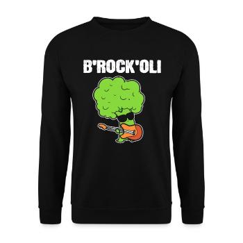 Brokkoli-Wortspiele Gemüsebauer - Unisex Pullover - Schwarz - Vorne - Alina (178cm) & Michal (187cm)