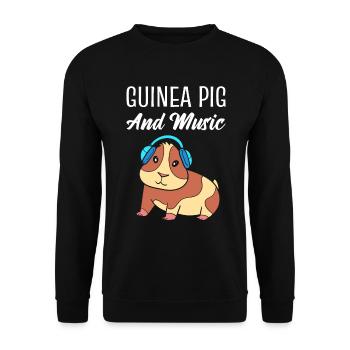 Meerschweinchen Musik Musikliebhaber - Unisex Pullover - Schwarz - Vorne - Alina (178cm) & Michal (187cm)