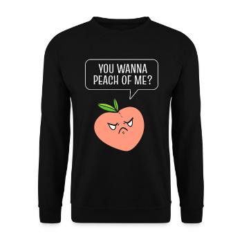Pfirsich -Wortspiele Obstliebhaber - Unisex Pullover - Schwarz - Vorne - Alina (178cm) & Michal (187cm)