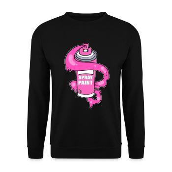 Spray Paint Professioneller Graffiti -Künstler - Unisex Pullover - Schwarz - Vorne - Alina (178cm) & Michal (187cm)